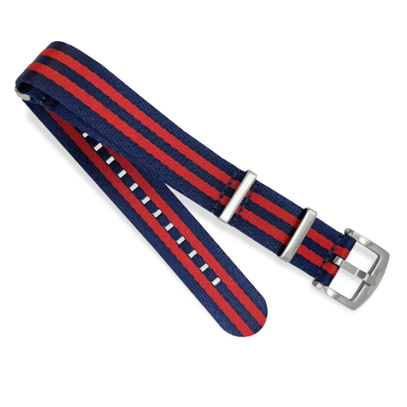 Blue and Red Nylon Nato Watch Strap - By Venture Watch Straps