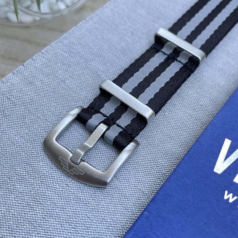007 Black and Gray Bond Nylon Nato Watch Strap - By Venture Watch Straps