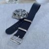 Black and Blue Nylon Single-Pass Watch Strap - By Venture Watch Straps
