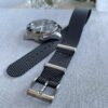 Black and Gray Nylon Single-Pass Watch Strap - By Venture Watch Straps