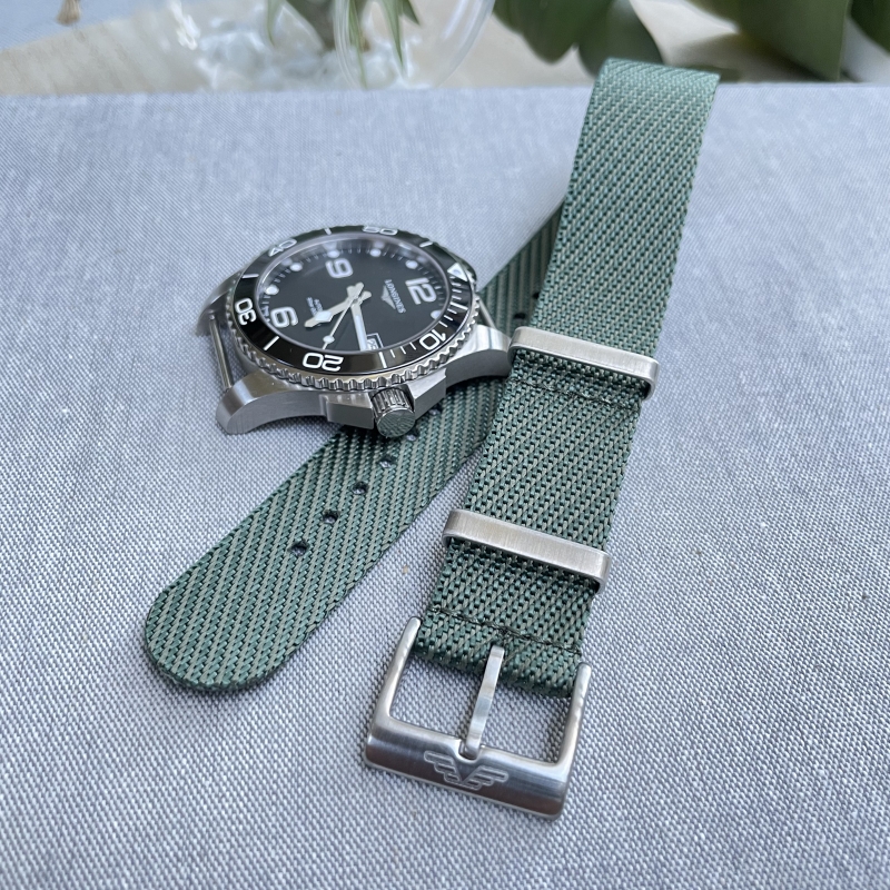 Green Nylon Single-Pass Watch Strap - By Venture Watch Straps