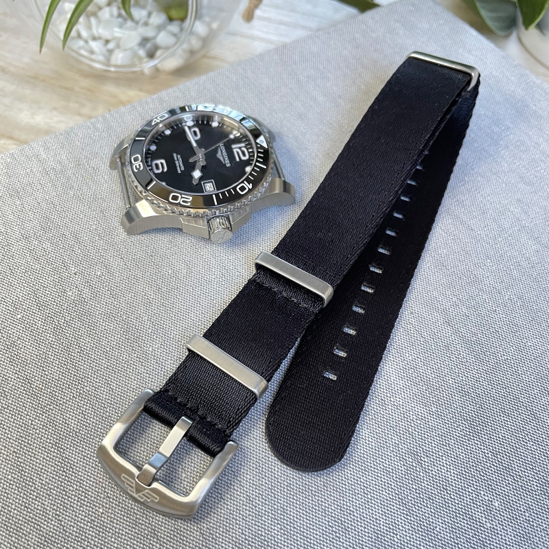 Midnight Black Nylon Nato Watch Strap - By Venture Watch Straps