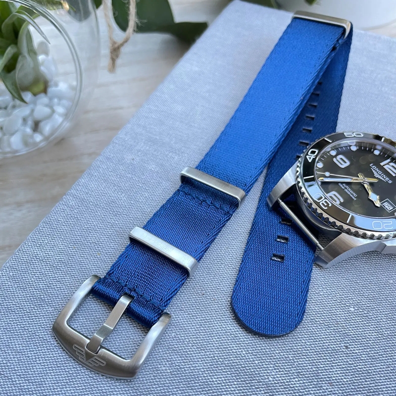 Venture Watch Straps - Venture Blue Nylon Double-Pass Military Style Watch Strap