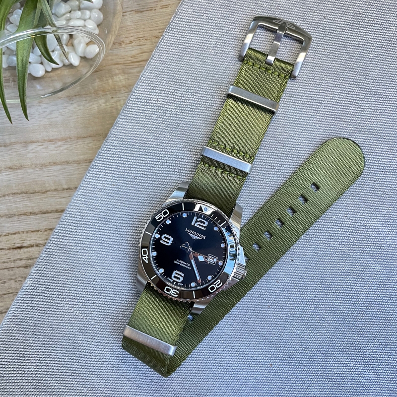 Moss Green Nylon Military Style Watch Strap - By Venture Watch Straps