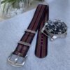 Vintage Bond 007 Black, Green and Red Nylon Nato Watch Strap - By Venture Watch Straps