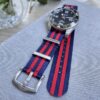 Blue and Red Nylon Nato Watch Strap - By Venture Watch Straps